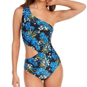Michael Michael Kors Cut Out One Piece Swimsuit Bold Tropical Bliss